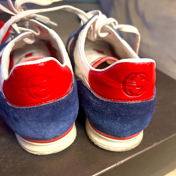 Women’s Blue 
, red, and White Gucci Sneakers - Picture 2 of 5